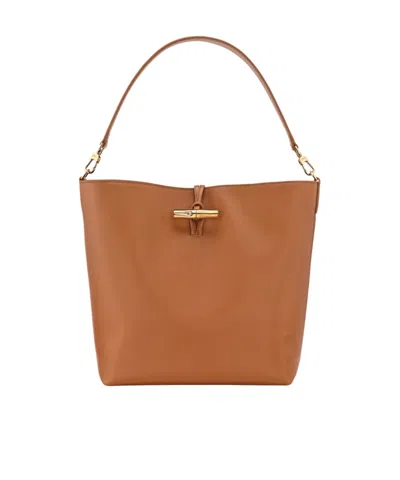 Longchamp Le Roseau M Hobo Bag In Brown