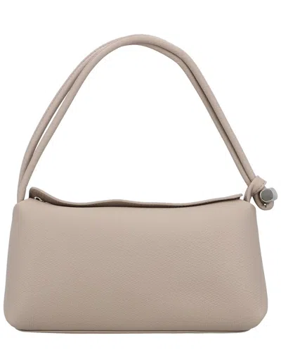 Longchamp Le Roseau Medium Leather Shoulder Bag In Neutral