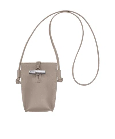 Longchamp Le Roseau Mobile Phone Bag In Nude