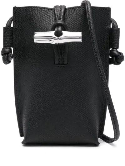 Longchamp Le Roseau Phone Bag In Black