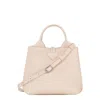 Longchamp Le Roseau Pink Small Handbag With Adjustable And Removable Shoulder Strap In Leather In Neutral