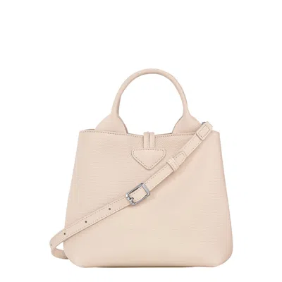 Longchamp Le Roseau Pink Small Handbag With Adjustable And Removable Shoulder Strap In Leather