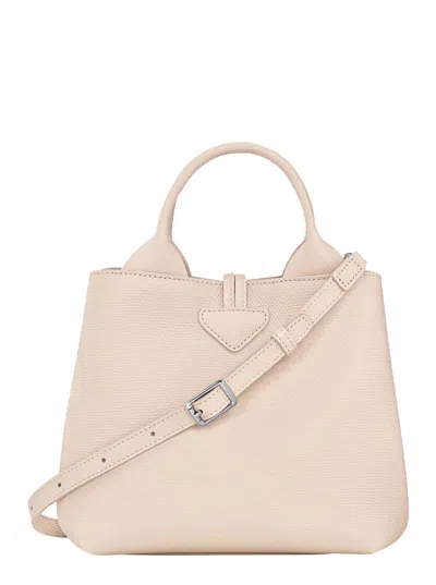 Longchamp Le Roseau Pink Small Handbag With Adjustable And Removable Shoulder Strap In Leather Woman