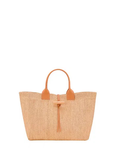 Longchamp `le Roseau Raphia` Extra Large Tote In Brown