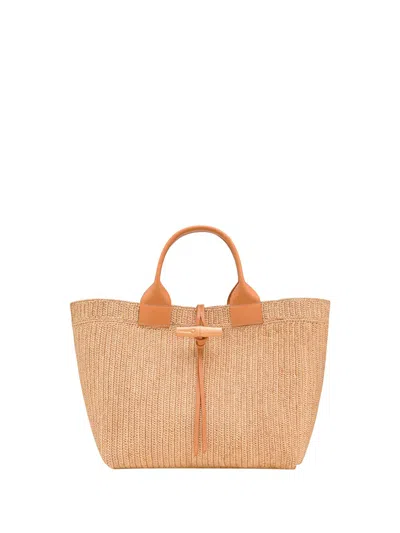 Longchamp `le Roseau Raphia` Large Tote Bag In Sand