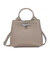Longchamp Extra Small Le Roseau Leather Bucket Bag In Nude