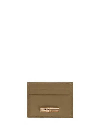 Longchamp `le Roseau Sleek` Card Holder In Brown