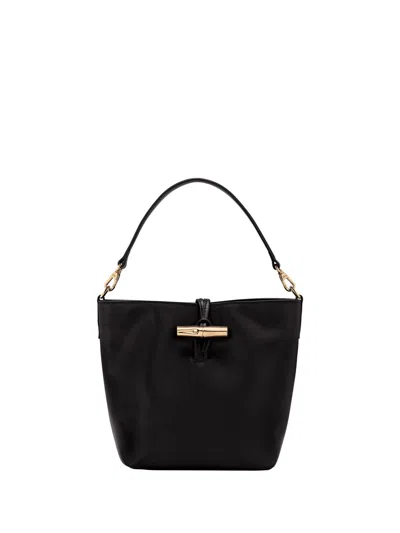 Longchamp `le Roseau Sleek` Extra Small Bucket Bag In Black