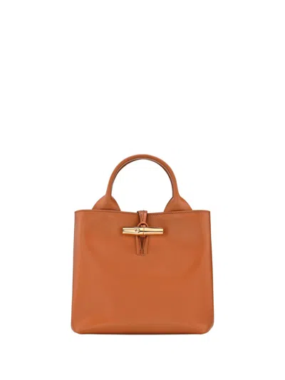 Longchamp `le Roseau Sleek` Small Handbag In Brown