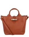 Longchamp Le Roseau Small Leather Handbag In Pattern