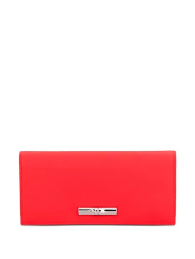 Longchamp Le Roseau Snap-fastening Wallet In Red