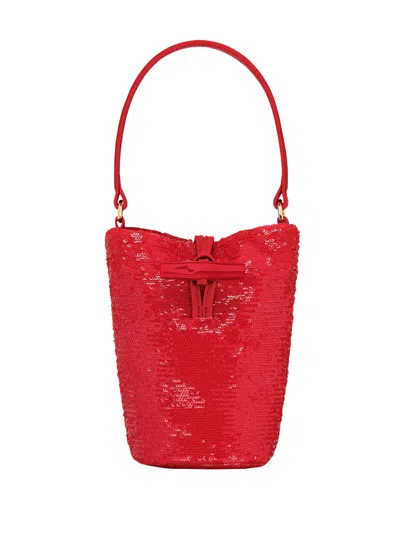 Longchamp `le Roseau Sparkling` Extra Small Handbag In Red