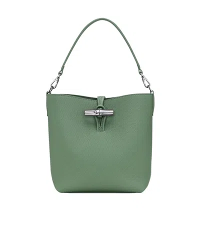 Longchamp Le Roseau Textured Leather Bucket Bag