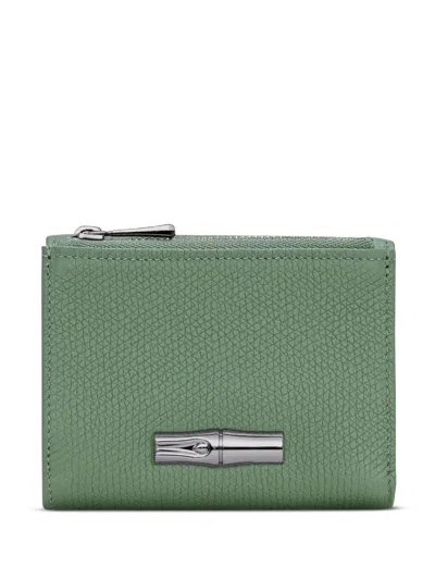 Longchamp Strukturiertes Le Roseau Portemonnaie In Green