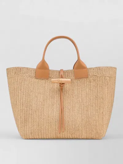 Longchamp Le Roseau Tote Bag Woven Leather Handles