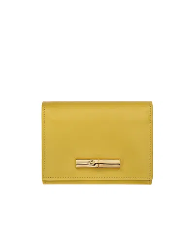 Longchamp Le Roseau Wallet In Yellow
