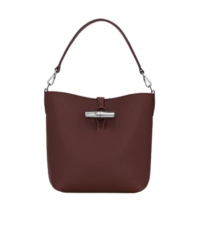 Longchamp Le Roseau Xs Bucket Bag In Burgundy