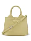 Longchamp Le Roseau Xs Grained-leather Top Handle Bag In Yellow