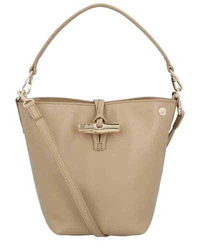 Longchamp Le Roseau Xs Leather Bucket Bag In Brown