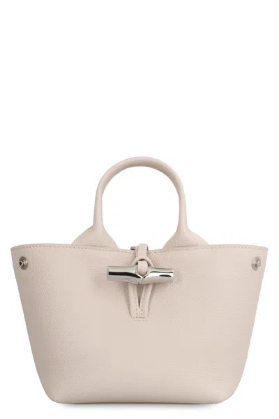 Longchamp Le Roseau Xs Leather Handbag In Neutral