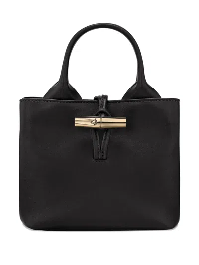 Longchamp Le Roseau Xs Leather Mini Bag In Black