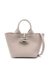 Longchamp Le Roseau Xs Leather Tote Bag In Neutrals