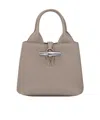 Longchamp Extra Small Le Roseau Leather Bucket Bag In Nude