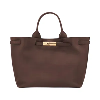 Pre-owned Longchamp Le Smart L Handbag 'mocha' | Brown | Women's Size Onesize
