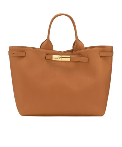 Longchamp Le Smart L Tote Bag In Orange