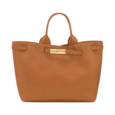 Pre-owned Longchamp Le Smart L Tote Bag 'caramel' | Tan | Women's Size Onesize
