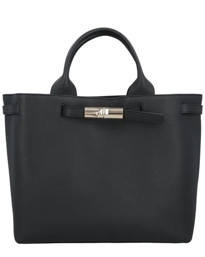 Longchamp Le Smart Large Leather Handbag In Black
