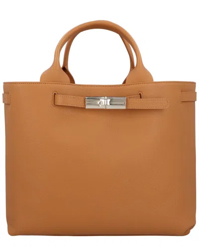 Longchamp Le Smart Large Leather Handbag In Brown