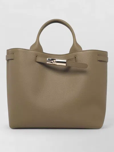 Longchamp Le Smart Leather Tote Shopping Bag In Green