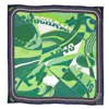 Longchamp League Printed Pattern Silk Scarf In Green