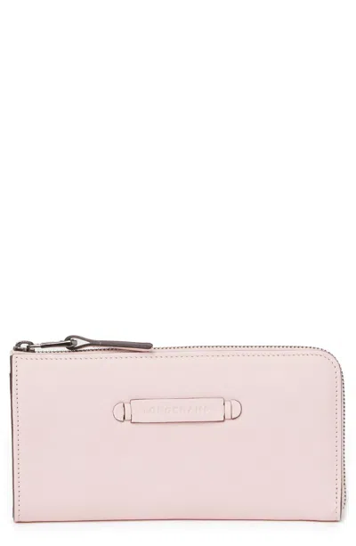 Longchamp Leather 3/4 Zip Continental Wallet In Powder Pnk