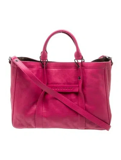 Pre-owned Longchamp Leather 3d Small Tote Pink W/ Tags