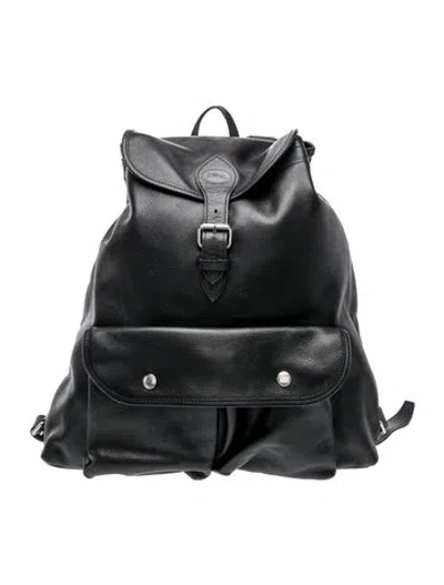 Pre-owned Longchamp Leather Backpack In Black