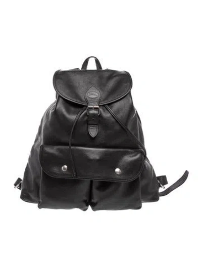 Pre-owned Longchamp Leather Backpack In Black