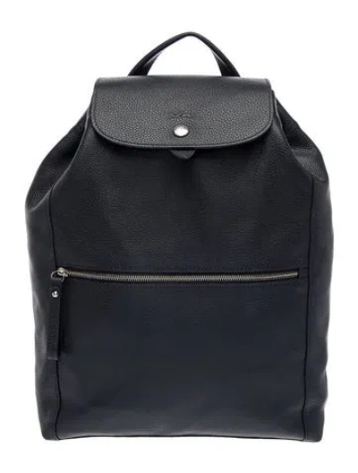 Pre-owned Longchamp Leather Backpack In Blue