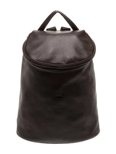 Pre-owned Longchamp Leather Backpack In Brown