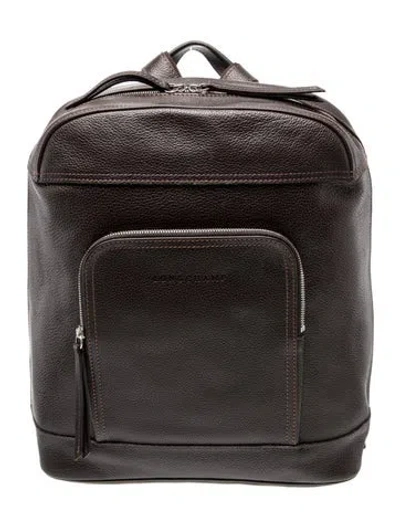 Pre-owned Longchamp Leather Backpack In Brown