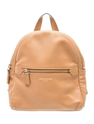 Pre-owned Longchamp Leather Backpack In Brown