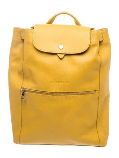 Pre-owned Longchamp Leather Backpack In Green