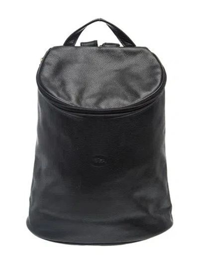 Pre-owned Longchamp Leather Backpack In Grey