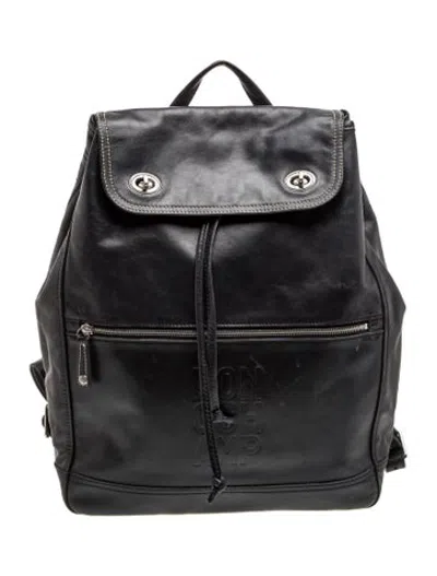 Pre-owned Longchamp Leather Backpack In Grey