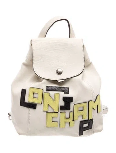 Pre-owned Longchamp Leather Backpack In Neutral