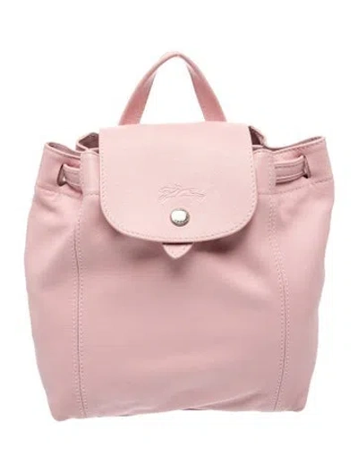Pre-owned Longchamp Leather Backpack In Pink
