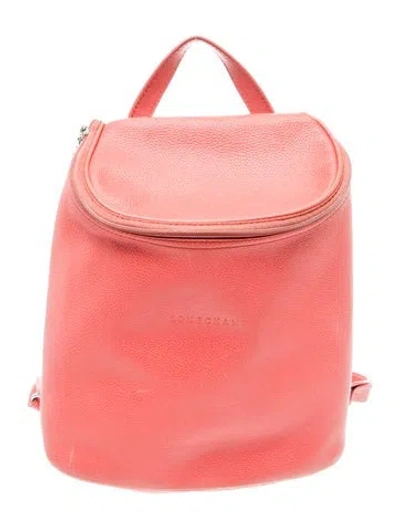 Pre-owned Longchamp Leather Backpack In Pink