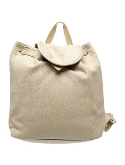 Pre-owned Longchamp Leather Backpack Vintage In White