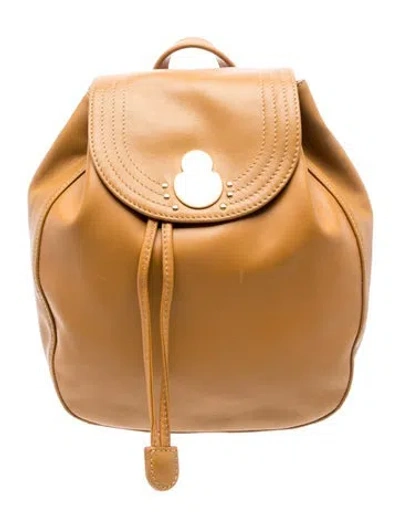 Pre-owned Longchamp Leather Backpack In White